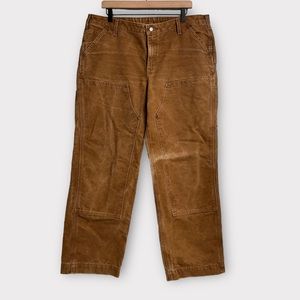 Carhartt Double Knee Brown Canvas Work Pants Women’s Size 16